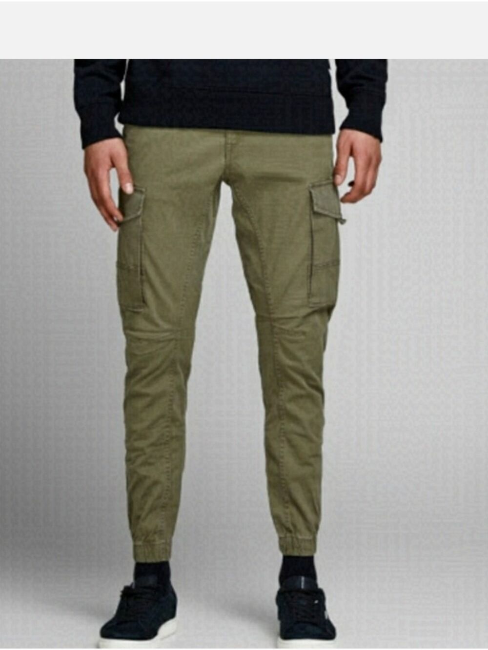 Jack And Jones Tapered Paul GRAY Cargo PANTS 33 LIKE NEW